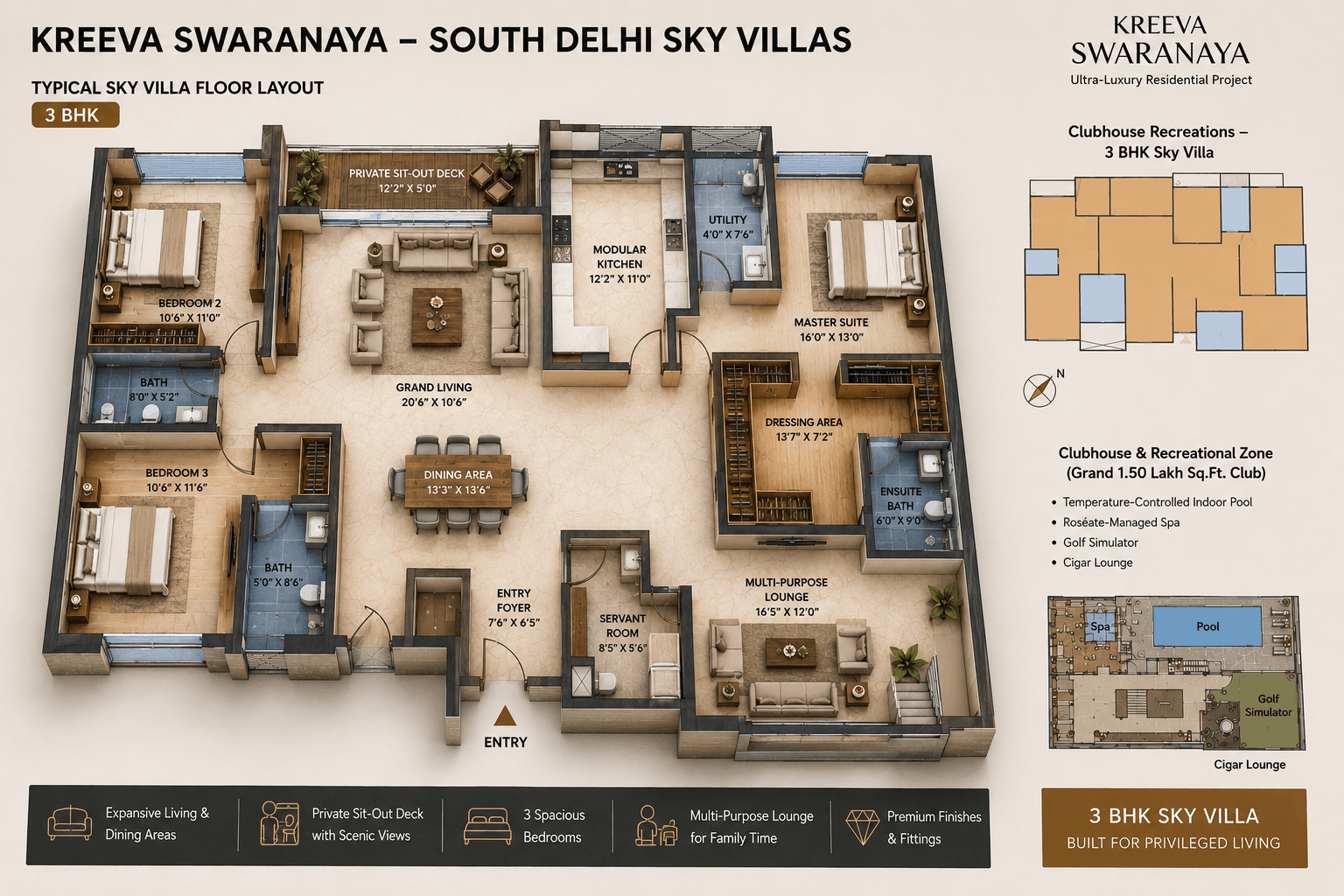 Kreeva Swaranaya 3.5 BHK floor plan layout