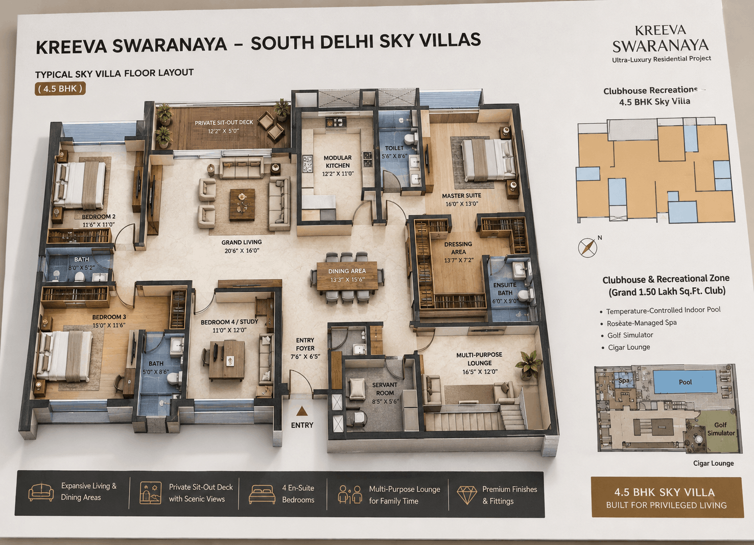 Kreeva Swaranaya 4.5 BHK floor plan layout