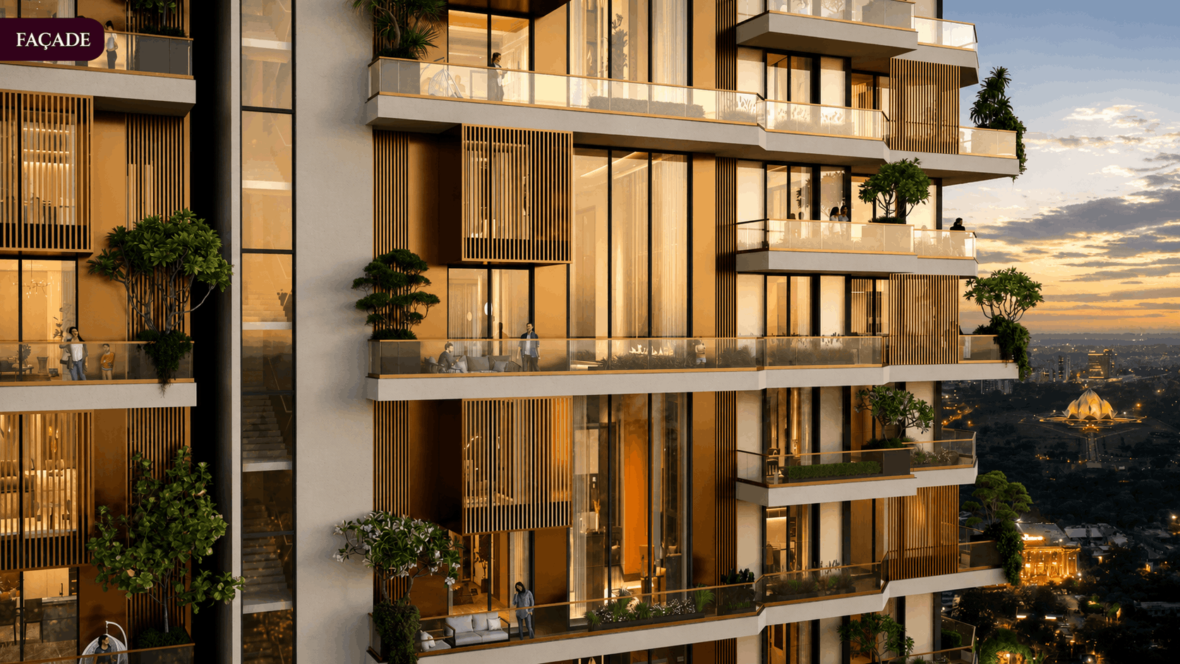 Luxury apartment facade