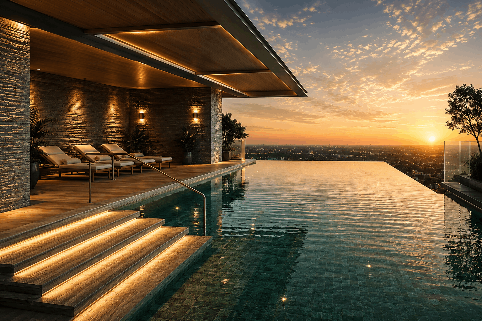 Infinity pool overlooking the city